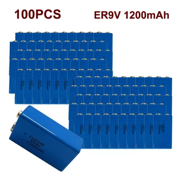 100 бр. Нов литиево-йонна батерия 9 В ER9V 1200 mah е подходящ за камери и други електронни продукти серия Li-SOCl2 батерии