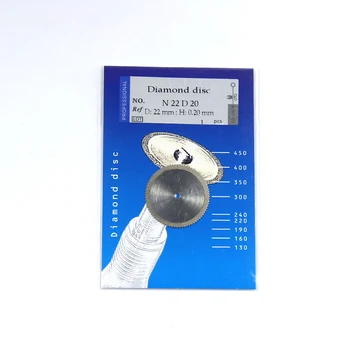 20pcs Зубоврачебный Diamond Bezel 0,20 * 22 мм Тънък Двупосочен Фин Диск за използване в Дентална Лаборатория