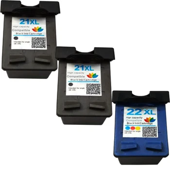 3 опаковки Пълнени касети тонер касети за HP 21 22 HP 21XL HP 22XL за Deskjet 3915 3920 D1530 D1320 D1311 D1455 F2100 F2280 F4100 F4180