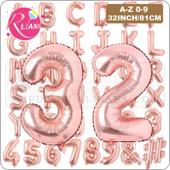 32 Инча, Розово Злато Писмо номер Балон, рожден ден декорация на детски Сватбени Балони Азбука Годишнина Вечерни Украса