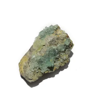 60 г C2-3Б Натурален Зелен Проба на Минерални Кристали флуорит от Xianghualin, провинция Хунан, Китай, Безплатна доставка
