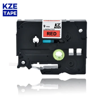 9 мм Tze421 Черна върху червена Ламиниран Етикет Лентата Дек Дек лента за принтери на етикети p-touch tze лента Tze-421 421 tze