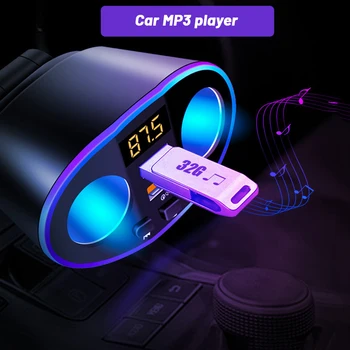 Bluetooth 5,0 Автомобилен MP3 плейър Безжични Хендсфри Комплект за Автомобил FM трансмитер 4.8 A USB QC3.0 Зарядно Устройство U Диск Подкрепа на Музика Без загуба