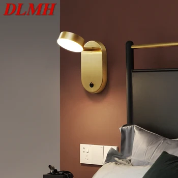 DLMH Скандинавски Мед, с монтиран на стената Лампа LED 3 Цвята С Ключа на Месинг Златен халба бира За Декора на Дома Хол Спалня Коридор