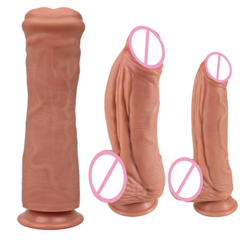 Godemichet en silicone pour adulte, grand pénis, jouet sexuel, produit de monstre féminin, énorme prise anale, Massage vaginal d