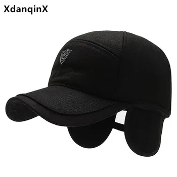 XdanqinX мъжка шапка, топли зимни бейзболни шапки за мъже, слушалки, шапка, регулируем размер, лесна ежедневна брандираната спортна шапка, шапки за по-големи татковци