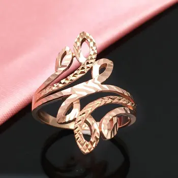 виолетовият злато проба 585, 14 K, роуз злато, нови геометрични романтични пръстени за жени, пръстени, изискан кух дизайн, висококачествени бижута