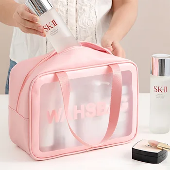 Външна водоустойчив многофункционален косметичка за момичета, козметична чанта за съхранение на слушалки, прозрачна чанта за измиване, пътна чанта за съхранение
