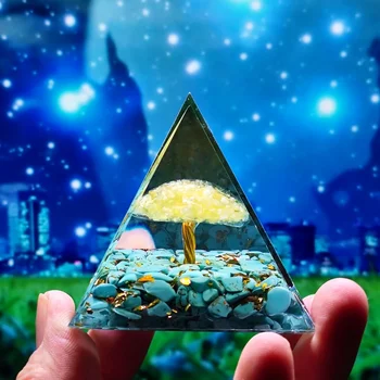 Дървото На Живота Пирамида От Оргонита Лечебни Кристали, Рейки Множител Чакри Аметист Медитация Щастливият Камък На Богатството На Нова