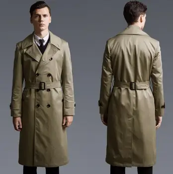 Европейският 2020 пролетта нов дизайн модерен тънък секси дълъг тренч, мъжко двубортное палто, мъжки дрехи casaco masculino