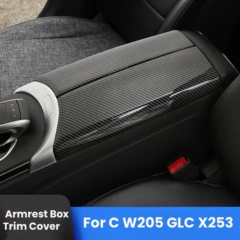 За Mercedes-Benz (C W205/GLC X253) Цвят карбон в Интериора на Автомобила Централната Конзола Подлакътник на Скоростната Покритие Защитно покритие