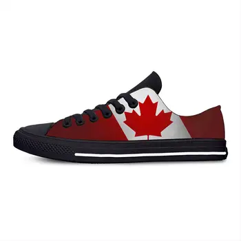 Канада и Канадския Флаг Патриотическая Гордост Забавни Модни и Ежедневни Тъканта, Обувки С Ниски Берцем Удобни Дишащи Мъжки И Дамски Маратонки С 3D Принтом