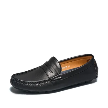 Лоферы; мъжки модни мъжки обувки; Колекция 2021 г.; Есенни удобни мъжки мокасини върху плоска подметка, без стягане; мъжки обувки; брандираната кожена мъжки ежедневни обувки