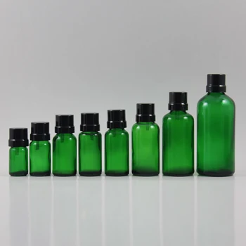 Луксозна зелена 5 мл козметична опаковка мини проба пътуване етерично масло стъклена бутилка с алуминиева капачка преносима бутилка за еднократна употреба