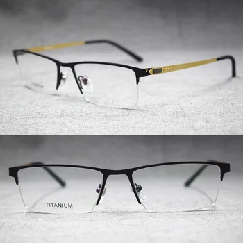 Мъжки Извити Линия Рамки За Очила От Титанова Сплав Наполовина Без Рамки Унисекс Очила Очила