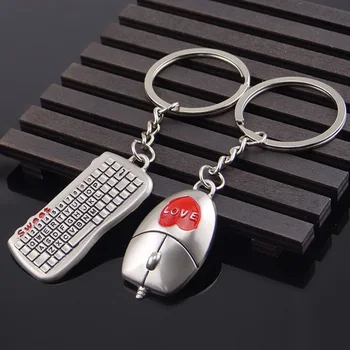 Новата клавиатура мишка сплав любовник ключодържател двойка ключодържател Валентин и сватбен подарък подаръци W9174