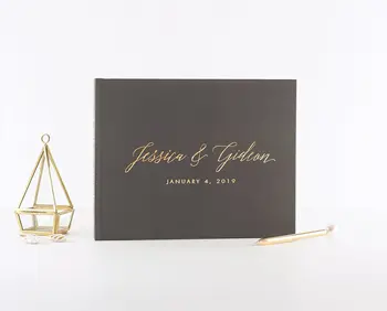персонализирайте книгата за гости в селски стил уникална сватбена книга за гости детски душ фотоалбуми от златно фолио photobooth