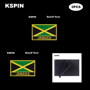Правоъгълник Национален Флаг Кръпка Кука Контур Ямайка Икони Превръзка 3D Стикер на Яке, Раница Етикети