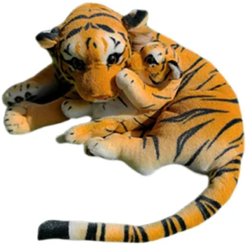 Сладки Животни Малък Плюшен Тигър Играчка Голяма Имитация на Мама Децата Тигри Мека Кукла за Момче Момичета Коледен Подарък 45 см DY10117