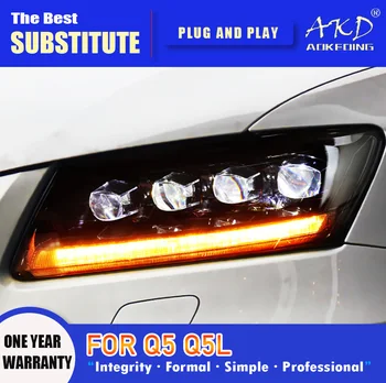 Фаровете AKD за Audi Q5 с Led Светлина 2008-2018 Фарове Q5 DRL Указател на Завоя Светлината от Обектива на Проектора Angel Eye