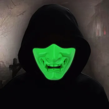 Хелоуин Топката Усмивка Праджня Флуоресцентно Зелено Ролева Игра На Ужасите Призрак Половина На Лицето Маска