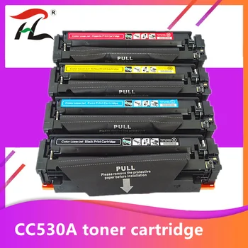 YLC Съвместима касета с тонер 304A за HP CC530A 530A 531A 532A CC533A за принтер CP2025dn/CP2025x; CM2320fxi/CM2320n/CM2320nf